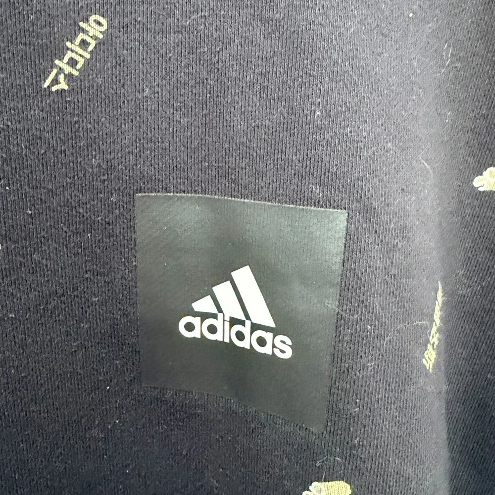 Adidas Trefoil Graphic‎ Crewneck Sweatshirt Black Streetwear Casual Mens XL